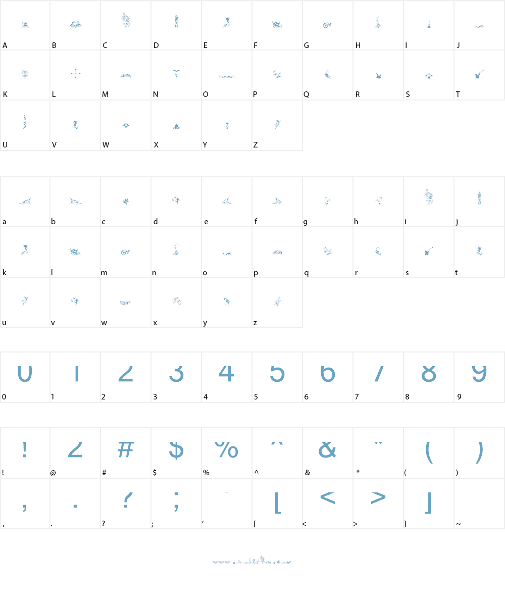 Micro Fleurons Free Font Character